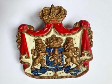Wapenschild, gietijzer, originele verf - Je maintiendrai beschikbaar voor biedingen