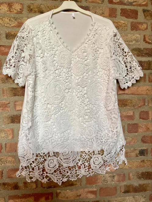 Nieuw! Super mooi wit kanten bloes, tuniek , maat 44. 46, Kleding | Dames, Blouses en Tunieken, Nieuw, Maat 46/48 (XL) of groter