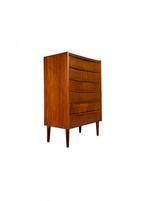 Vintage Deense teakhouten ladekast ‘60, 100 tot 150 cm, Teakhout, Zo goed als nieuw, 25 tot 50 cm