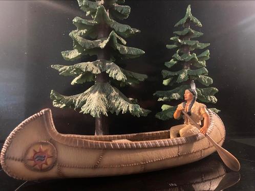 Schleich Wild West: Sioux indiaan in kano (42013), Verzamelen, Poppetjes en Figuurtjes, Zo goed als nieuw, Ophalen of Verzenden