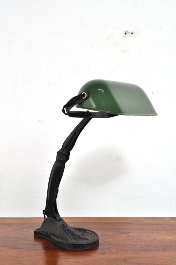 Antieke notarislamp art deco lamp bankierslamp jaren 30, Huis en Inrichting, Lampen | Tafellampen, Gebruikt, Minder dan 50 cm