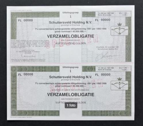Schuttersveld Holding (Textielfabriek) - Enschede 1991, Postzegels en Munten, Aandelen en Waardepapieren, Obligatie of Lening
