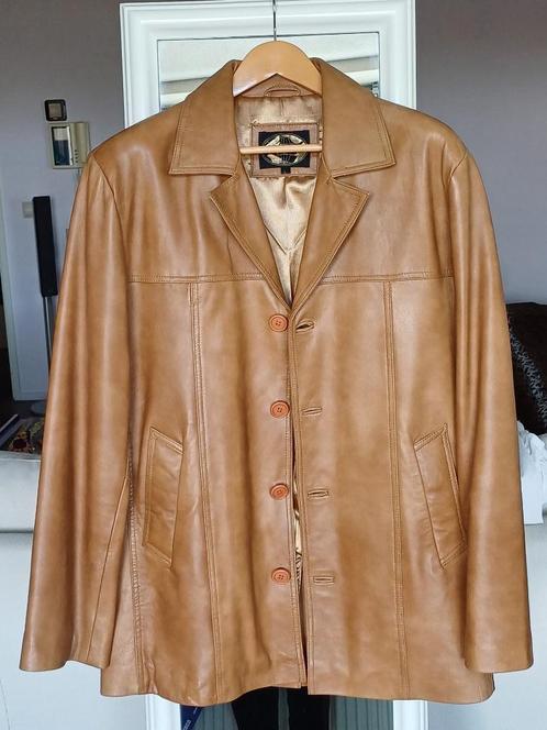 Leren jas camelkleur maat L, Kleding | Heren, Jassen | Zomer, Nieuw, Maat 52/54 (L), Overige kleuren, Ophalen of Verzenden
