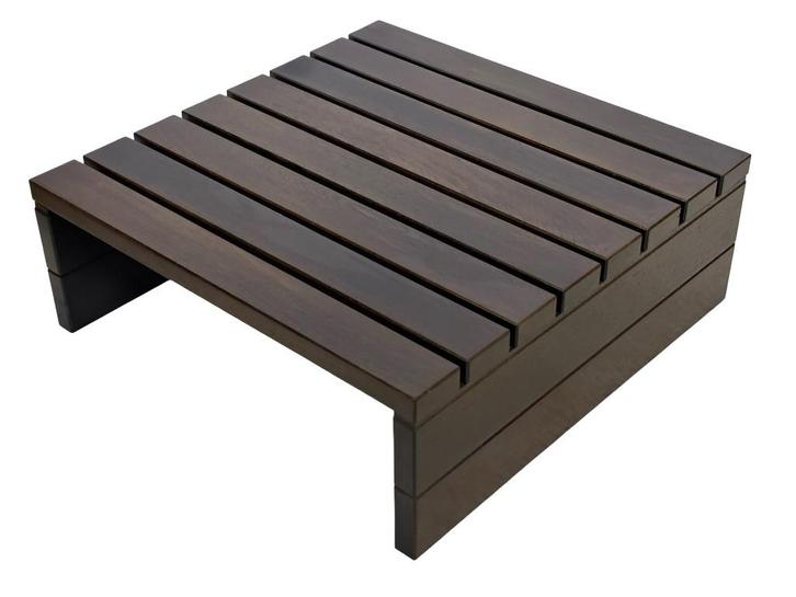 Vintage salontafel slatted latten Wengé massief jaren 70, Huis en Inrichting, Tafels | Salontafels, Zo goed als nieuw, Minder dan 50 cm