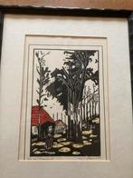 Houtsnede "Op de Baerders" door H. Hoppe, Ophalen of Verzenden