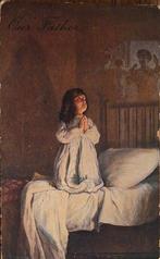 Biddend Meisje- Soldaat op achtergond, Verzamelen, Verzenden, Voor 1920, Ongelopen, Kinderen