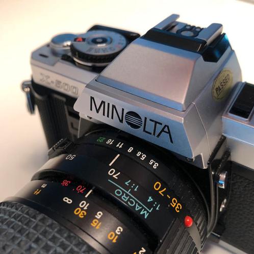 Minolta x-500 - getest top met zoom lens, Audio, Tv en Foto, Fotocamera's Analoog, Gebruikt, Spiegelreflex, Minolta, Ophalen of Verzenden