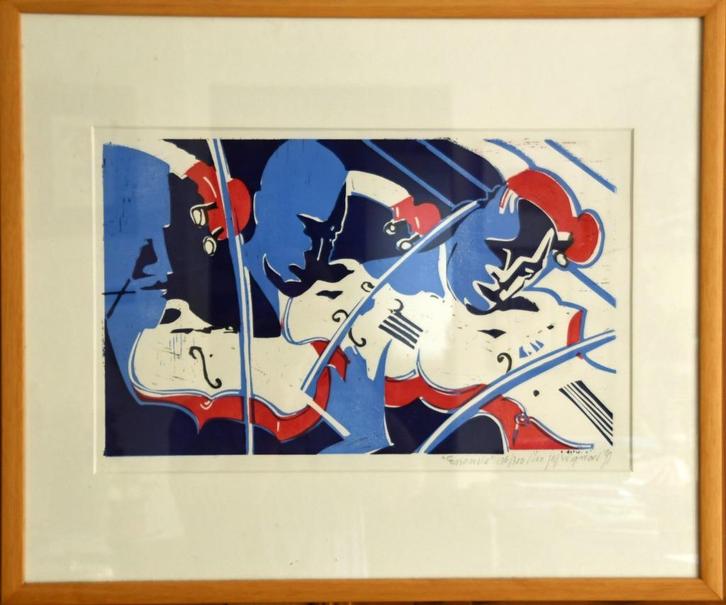 '' Ensemble '', Antiek en Kunst, Kunst | Litho's en Zeefdrukken, Ophalen of Verzenden