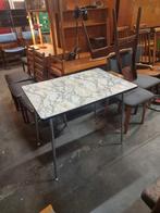 Vintage Eettafel jaren 60 formica marmer look, Ophalen, ,, 50 tot 100 cm, ,