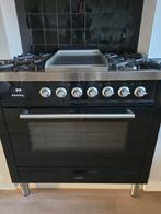 Boretti Fry-Top Fornuis 90 cm - Zwart, Ophalen, Gebruikt, 60 cm of meer, Energieklasse A of zuiniger