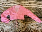 C&A Clockhouse roze wit gebloemde cropped blouse maat 36, Kleding | Dames, Blouses en Tunieken, Verzenden, Zo goed als nieuw, Roze