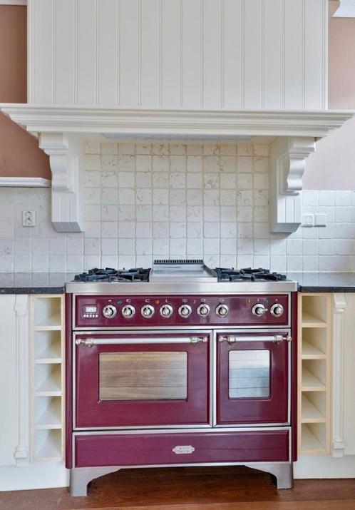 Luxe Boretti Majestic Bordeaux 100cm Gas, Witgoed en Apparatuur, Fornuizen, Gebruikt, Vrijstaand, Gas, 5 kookzones of meer, 60 cm of meer