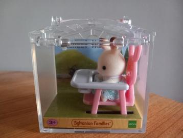 Sylvanian families roze kinderstoel/babykonijn/kadobox beschikbaar voor biedingen