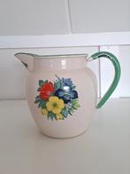 Vintage Emaille Kan met Bloemmotief, Antiek en Kunst, Antiek | Emaille, Ophalen of Verzenden