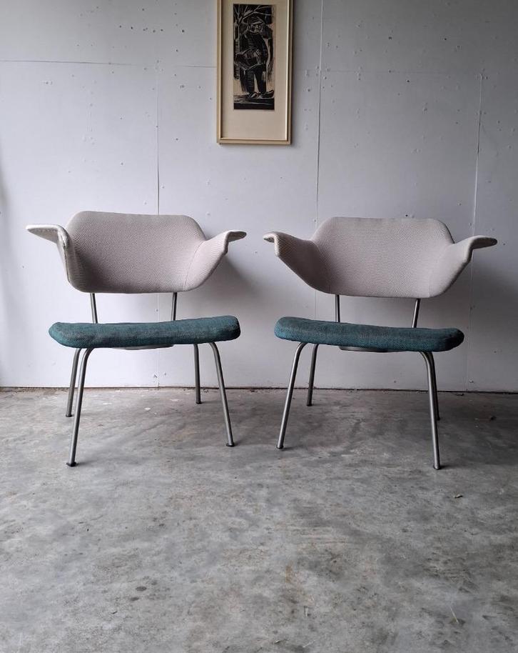 Vintage stoel Rob Parry vintage Sikkens fauteuil design, Huis en Inrichting, Fauteuils, Gebruikt, Hout, Metaal, Stof, 50 tot 75 cm