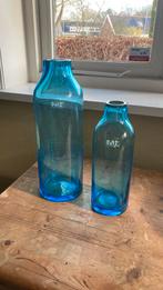 Dutz Longo Vazen 2 stuks, Blauw, Ophalen of Verzenden, Minder dan 50 cm, Glas