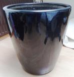 Bloempot zwart, Kunststof, 40 cm of meer, Rond, Binnen
