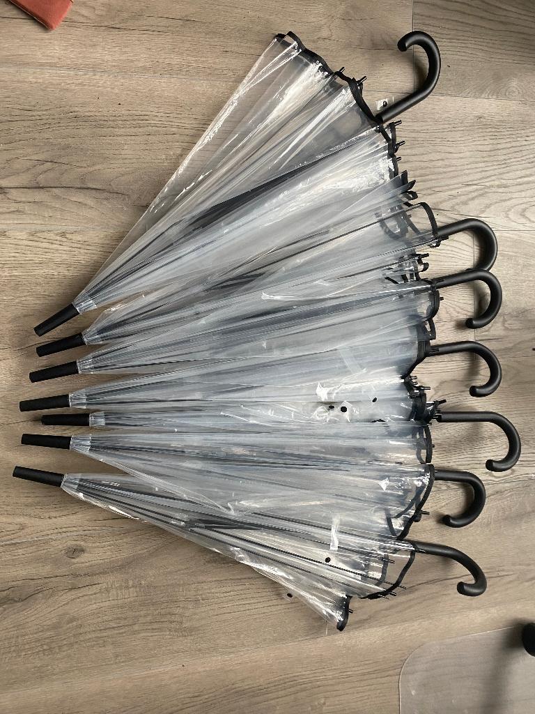 Paraplu’s, Sieraden, Tassen en Uiterlijk, Paraplu's, Ophalen, Transparant, Zo goed als nieuw, Overige kleuren
