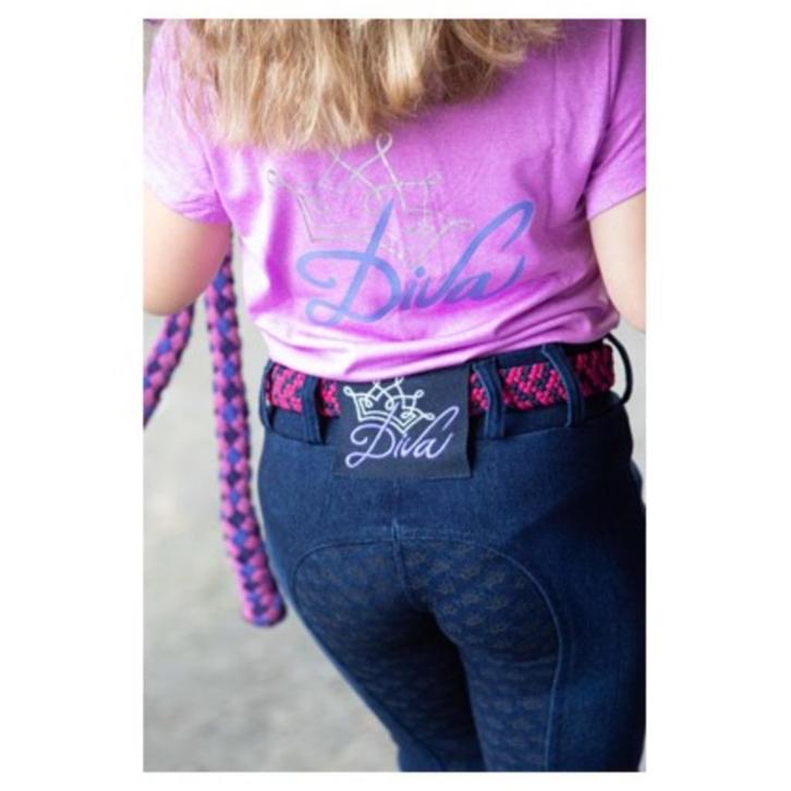 Rijbroek Equitights Denim Diva Violet Full Grip, Dieren en Toebehoren, Paardrijkleding, Nieuw, Kinderen, Bovenkleding, Dressuur