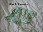 Hema - gebloemd zonne hoedje maat 9 -18 maanden, Meisje, Hoed, Ophalen of Verzenden, Zo goed als nieuw