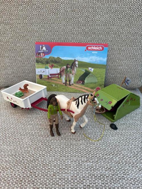 Schleich 42533 Paardenclub Sarah's Kampeeravontuur, Verzamelen, Speelgoed, Gebruikt, Ophalen of Verzenden