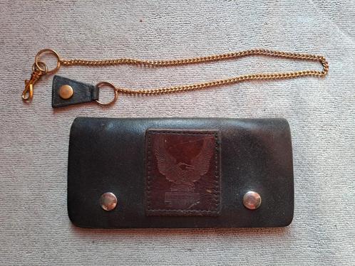 Retro Harley Davidson Motor beurs Leer en sleutel ketting, Verzamelen, Merken en Reclamevoorwerpen, Zo goed als nieuw, Gebruiksvoorwerp