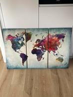 3 luik wanddecoratie schilderij wereldkaart, Ophalen of Verzenden, Gebruikt