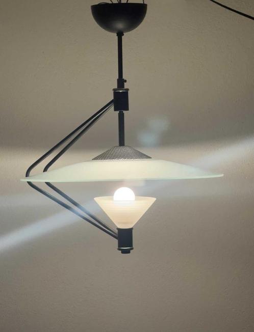Vintage Eclectisch Hanglamp - Italiaans design, Huis en Inrichting, Lampen | Hanglampen, Gebruikt, Minder dan 50 cm, Glas, Metaal