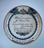 Delfts Blauw Porceleyne fles gekleurd bord   1720-1920, Ophalen of Verzenden