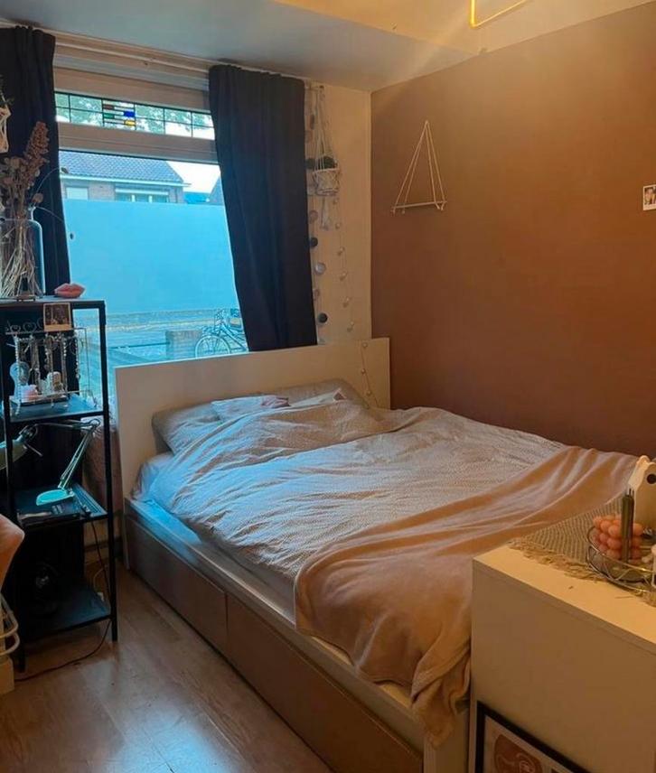 160x200 bed inclusief lattenbodem, Huis en Inrichting, Slaapkamer | Bedden, Tweepersoons, 160 cm, 200 cm, Hout, Wit, Ophalen