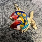 14k gouden vis hanger, Ophalen of Verzenden, Zo goed als nieuw, Goud, Kruis of Symbool