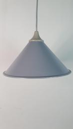 Vintage hanglamp grijs metaal, kegel. S42, Minder dan 50 cm, Gebruikt, Ophalen of Verzenden, Metaal