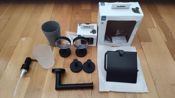 Toiletset Aquavive - 6 delig zwart beschikbaar voor biedingen