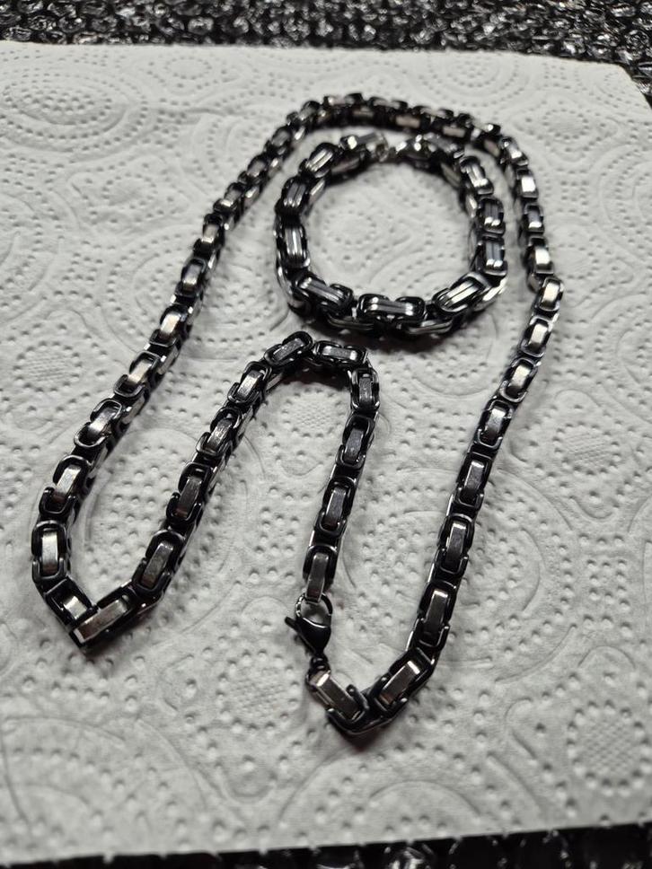 Konings ketting en armbanden in diverse kleuren., Sieraden, Tassen en Uiterlijk, Kettingen, Nieuw, Zwart, Ophalen of Verzenden