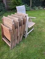 6 teak tuinstoelen-als nieuw, Ophalen of Verzenden, Zo goed als nieuw, Teakhout, Inklapbaar