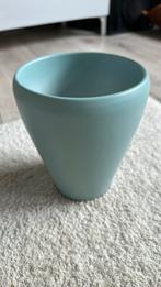 Bloempot aqua blauw groen, Rond, Ophalen of Verzenden, Zo goed als nieuw, Aardewerk