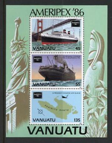 Vanuatu- 1986- blok = motief Schepen  beschikbaar voor biedingen