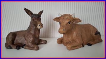 Ornamenten OS & EZEL voor KERSTSTAL (Porselein) beschikbaar voor biedingen