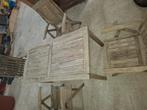 Tuinset hardhout teak 4 stoelen en een tafel, Ophalen, 4 zitplaatsen, Gebruikt, Teakhout