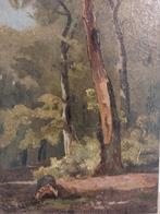 Jan Willem Borselen, Studie Boslandschap, Olieverf op paneel, Ophalen of Verzenden