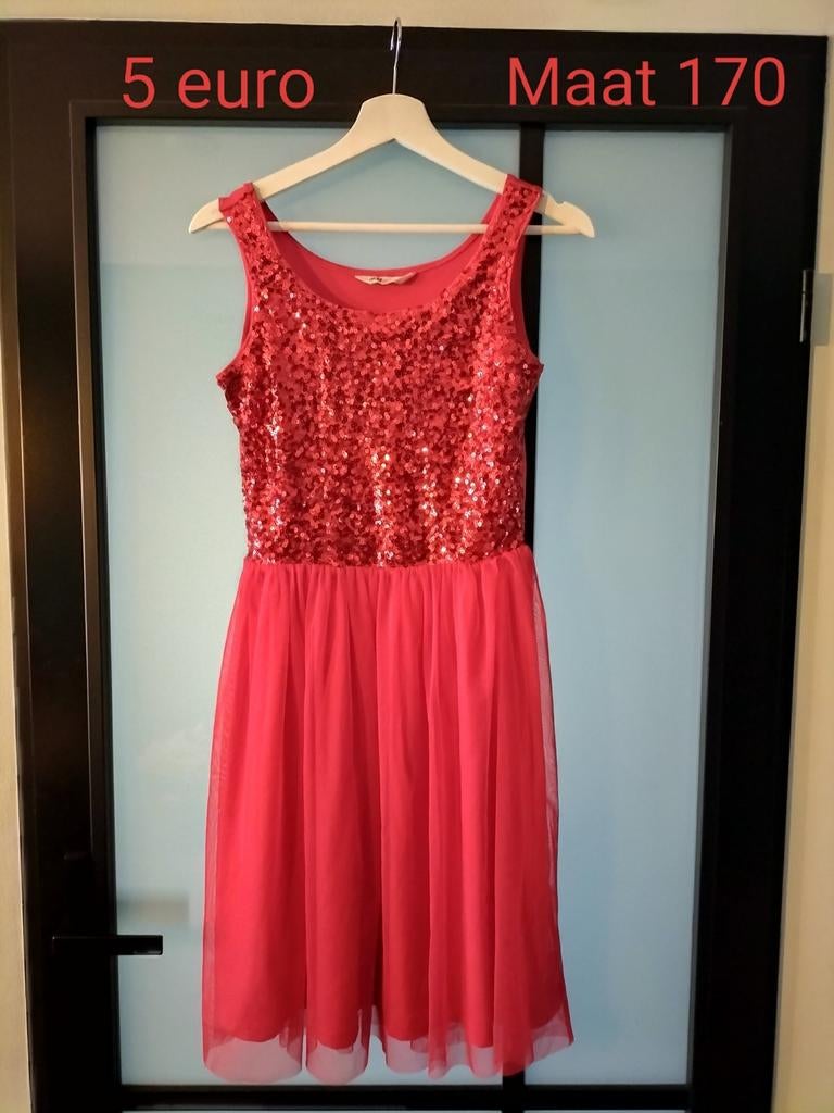 Glitter jurk maat 170, Kinderen en Baby's, Kinderkleding | Maat 146, Ophalen, Meisje, Zo goed als nieuw, Jurk of Rok