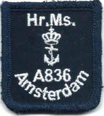 Borstembleem Koninklijk Marine  Hr. Ms. Amsterdam A836, Embleem of Badge, Nederland, Ophalen of Verzenden, Marine