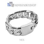 Rvs stalen sieraden heren armband Zilver RVS staal.