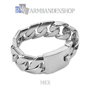Rvs stalen sieraden heren armband Zilver RVS staal. beschikbaar voor biedingen