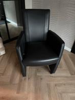 6 hele mooie en zeer nette echt leren eetkamerstoelen H&H, Huis en Inrichting, Stoelen, Ophalen, Zwart, Vijf, Zes of meer stoelen