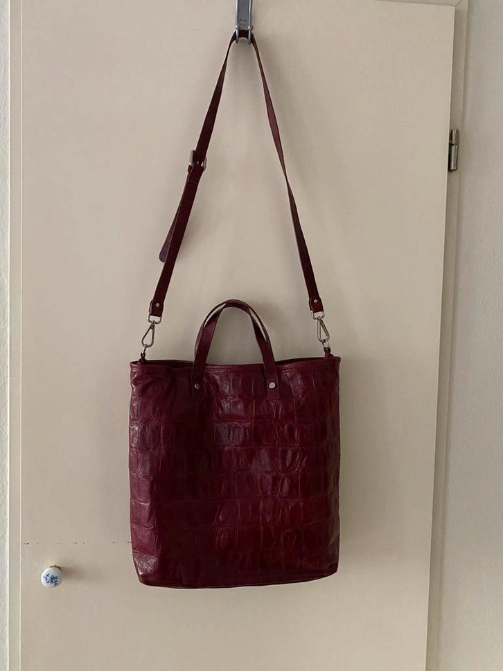 Gianni Chiarini Bordeaux rood leren tas, Sieraden, Tassen en Uiterlijk, Tassen | Damestassen, Nieuw, Handtas, Rood, Ophalen of Verzenden