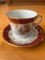 Vintage Bavaria Handarbeit 24 Karat Gold Theekop en Schotel, Ophalen of Verzenden