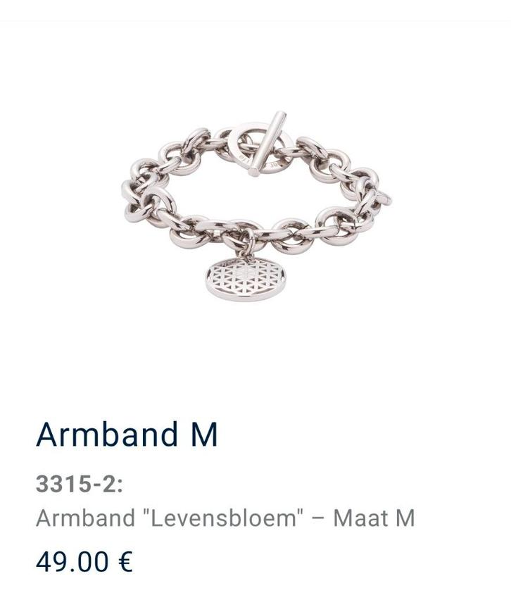 Energetix armband levensbloem van € 49 voor € 35, Sieraden, Tassen en Uiterlijk, Armbanden, Nieuw, Staal, Zilver, Ophalen of Verzenden