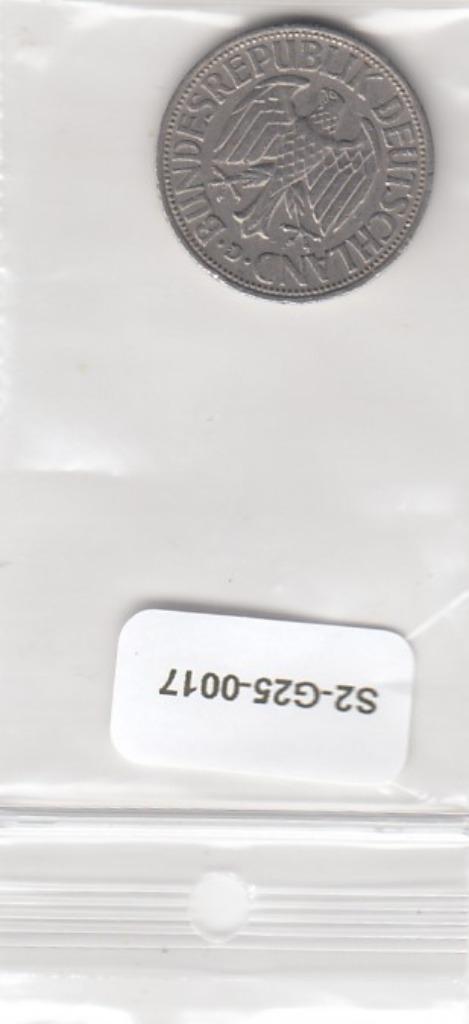 S2-G25-0017 Germany 1 Mark VF 1950 KM110 D, Postzegels en Munten, Munten | Europa | Niet-Euromunten, Duitsland, Verzenden