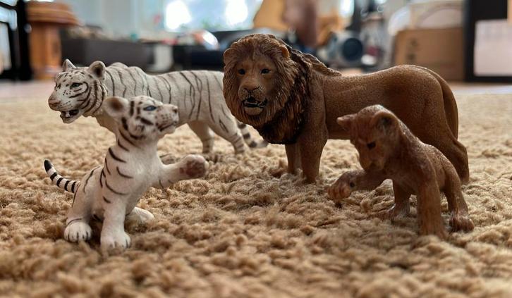 Schleich witte tijgers en leeuwen, Verzamelen, Dierenverzamelingen, Zo goed als nieuw, Beeldje of Figuurtje, Ophalen of Verzenden